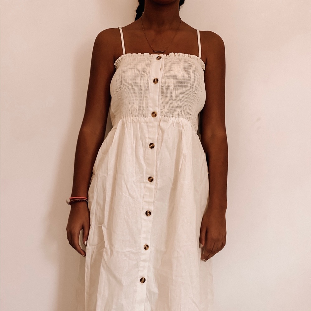 White midi dress